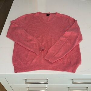 J.Crew salmon, Italian cashmere V-neck sweater